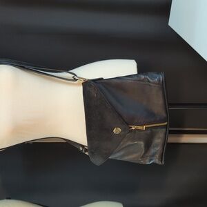 Poppy Barley Black leather crossbody bag
